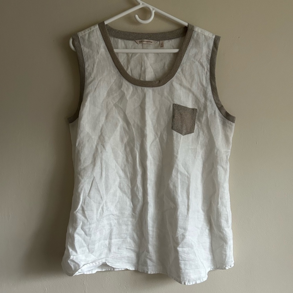 Soft Surroundings White Linen Tank Size XL